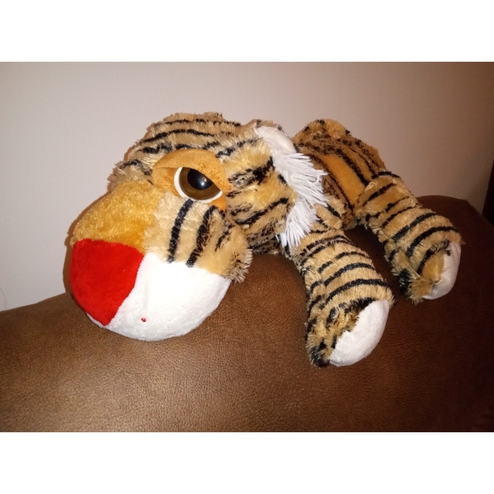 Plush Tiger Stuffed Animal Red Nose Double Heart Embroidery Striped 12 Inch
